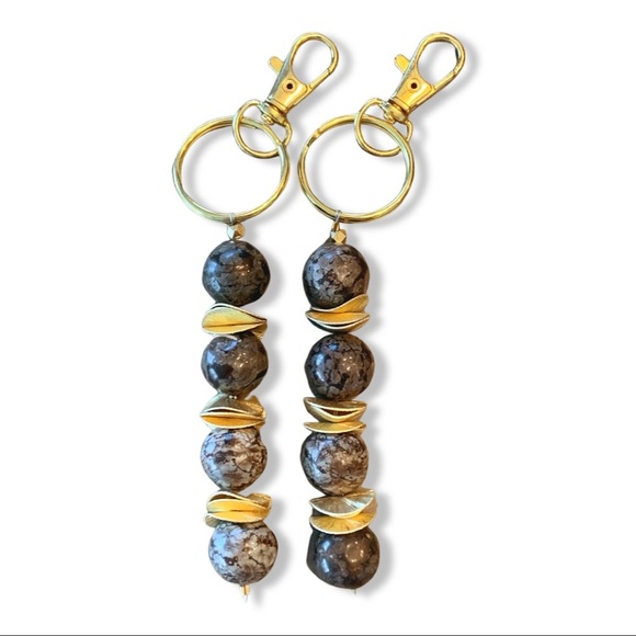 💕HP💕Brown agate beaded keychain - Picture 7 of 7